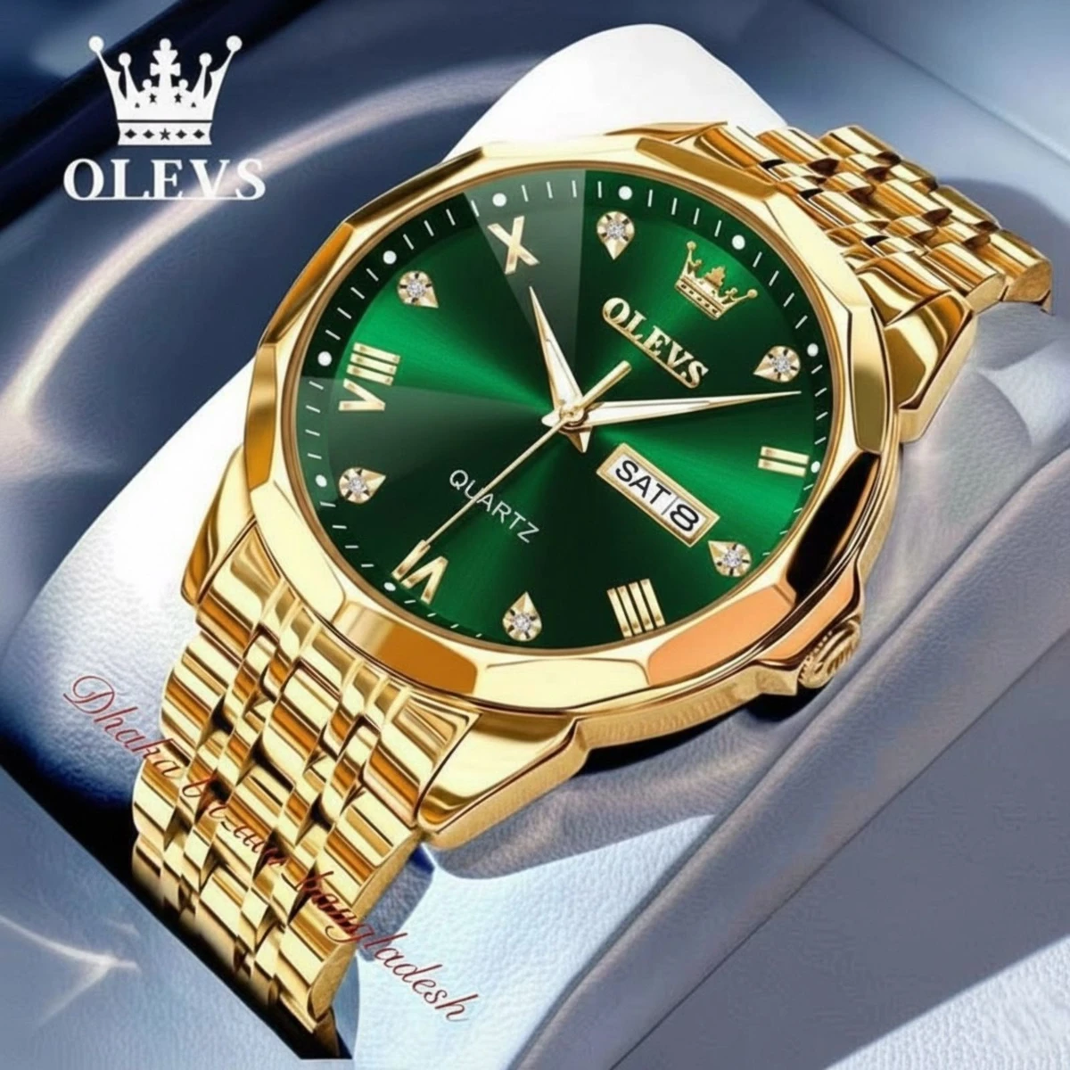 OliveZ 221 নতুন ডিজাইনের পুরুষদের জন্য ঘড়ি GOLDEN GREEN