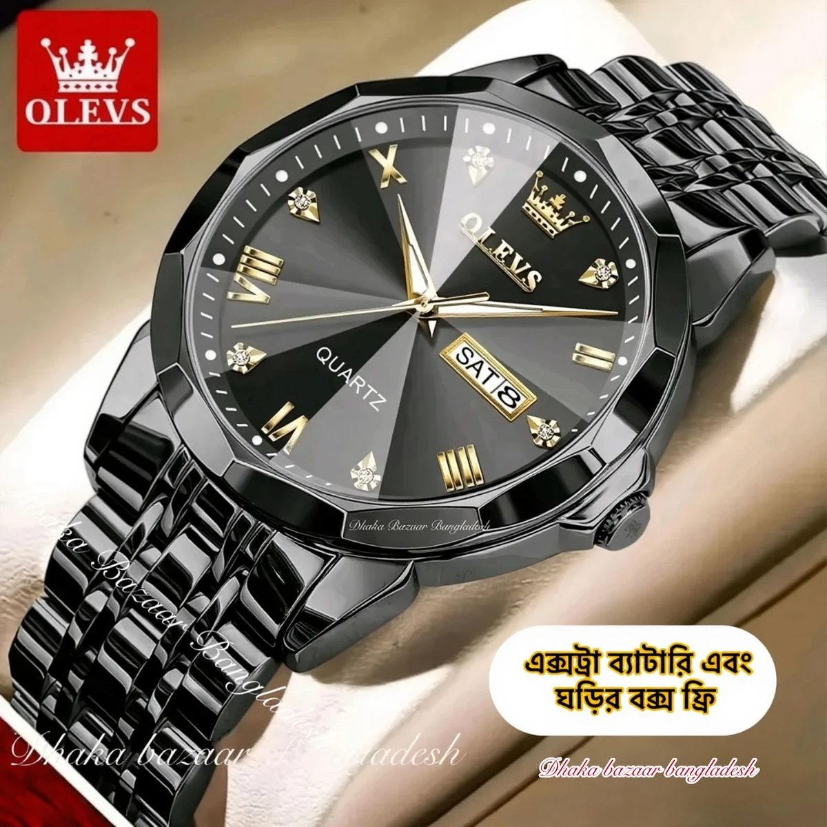 OliveZ নতুন ডিজাইনের পুরুষদের জন্য ঘড়ি BLACK