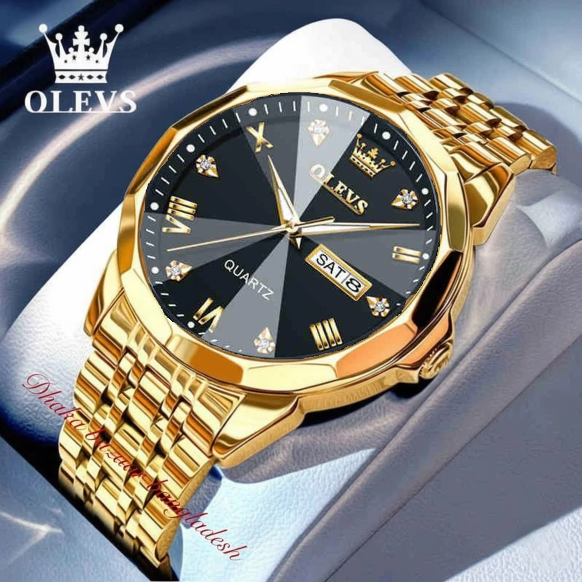 OliveZ 221 নতুন ডিজাইনের পুরুষদের জন্য ঘড়ি GOLDEN BLACK155