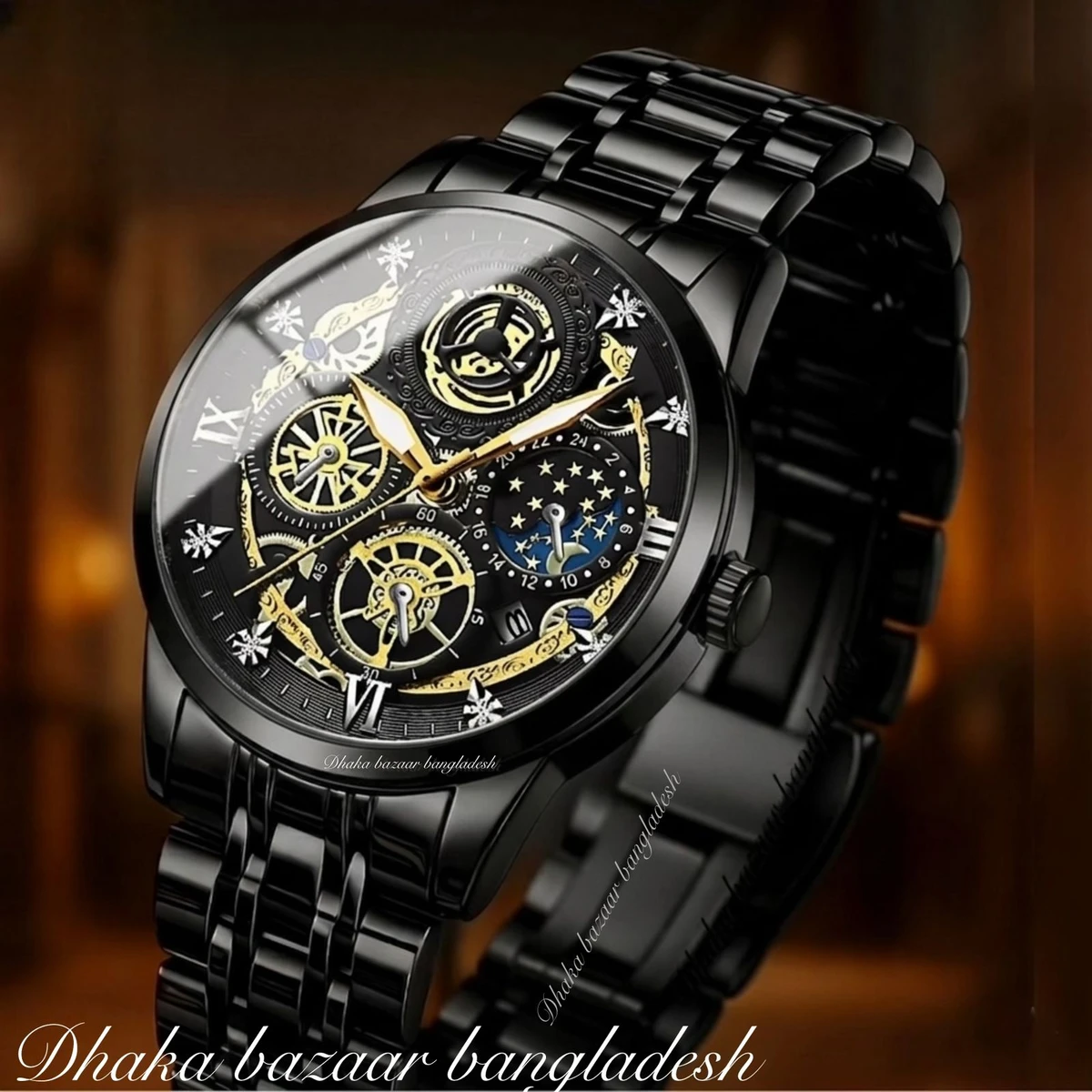 BIN 4010 নতুন ডিজাইনের পুরুষদের জন্য ঘড়ি FULL BLACK