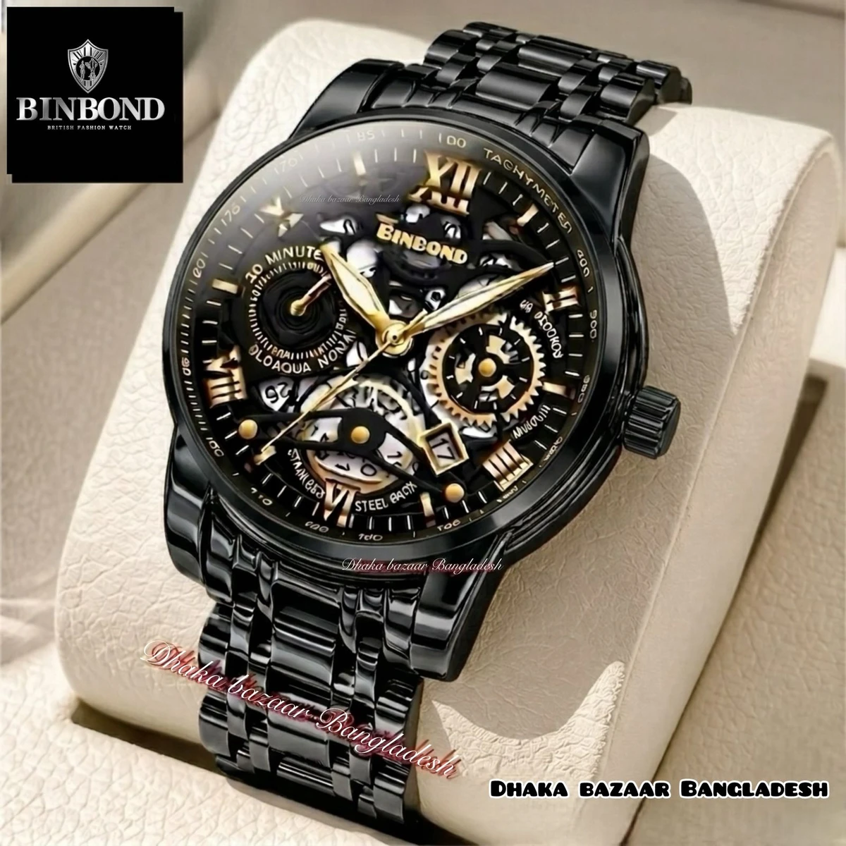 পুরুষের জন্য 220 AB নন মেকানিক্যাল ওয়াটার প্রুফ ঘড়ি BLACK NEW