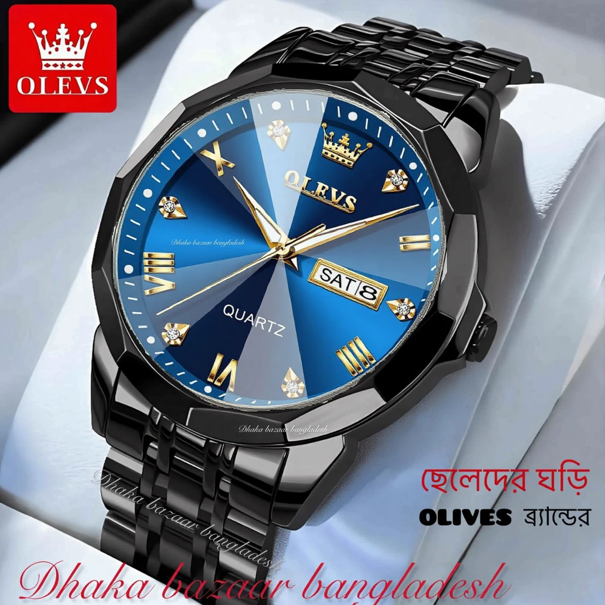 MAXZ OLIVES MAN নতুন ডিজাইনের পুরুষদের জন্য ঘড়ি BLACK BLUE