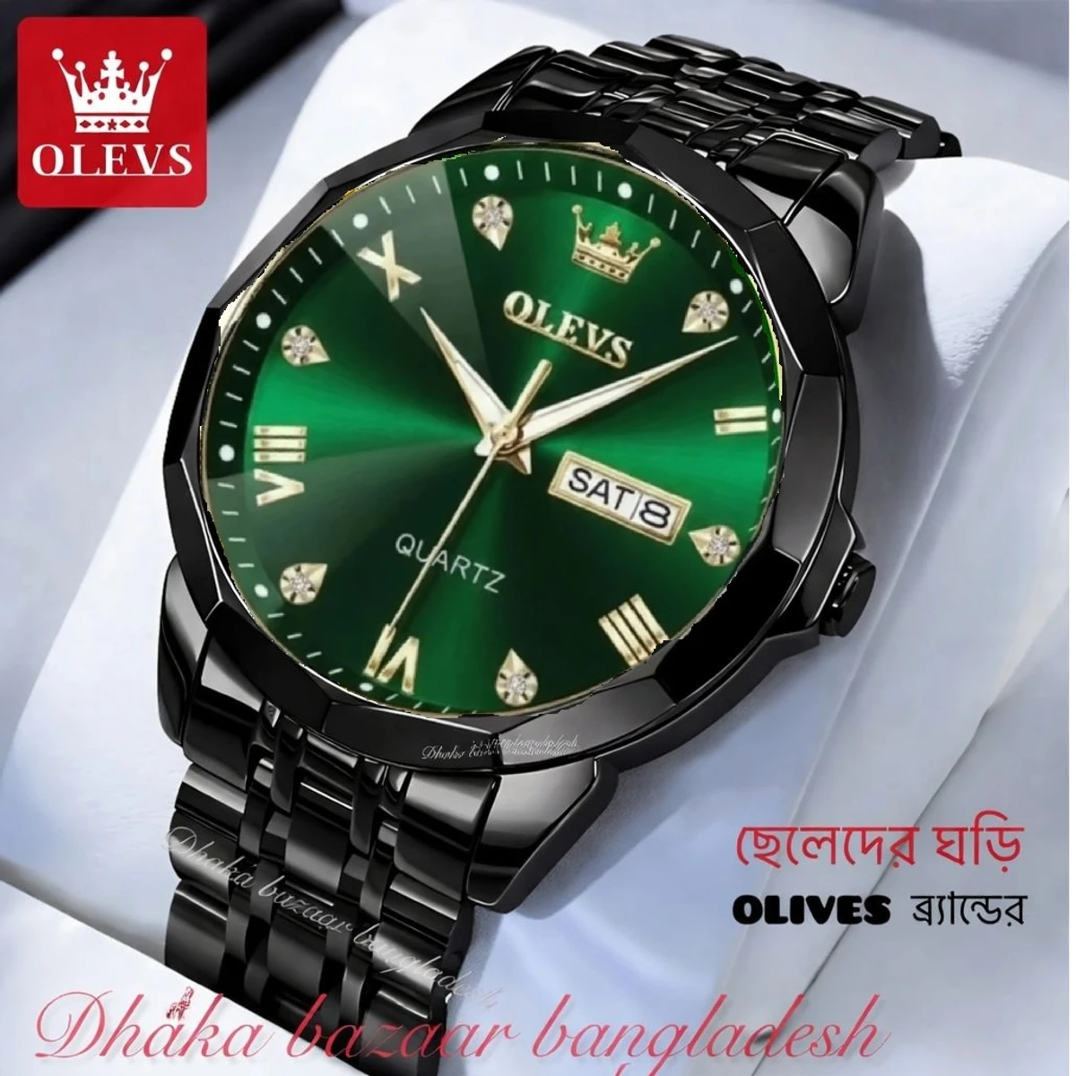 MAXZ OLIVES MAN নতুন ডিজাইনের পুরুষদের জন্য ঘড়ি BLACK GREEN
