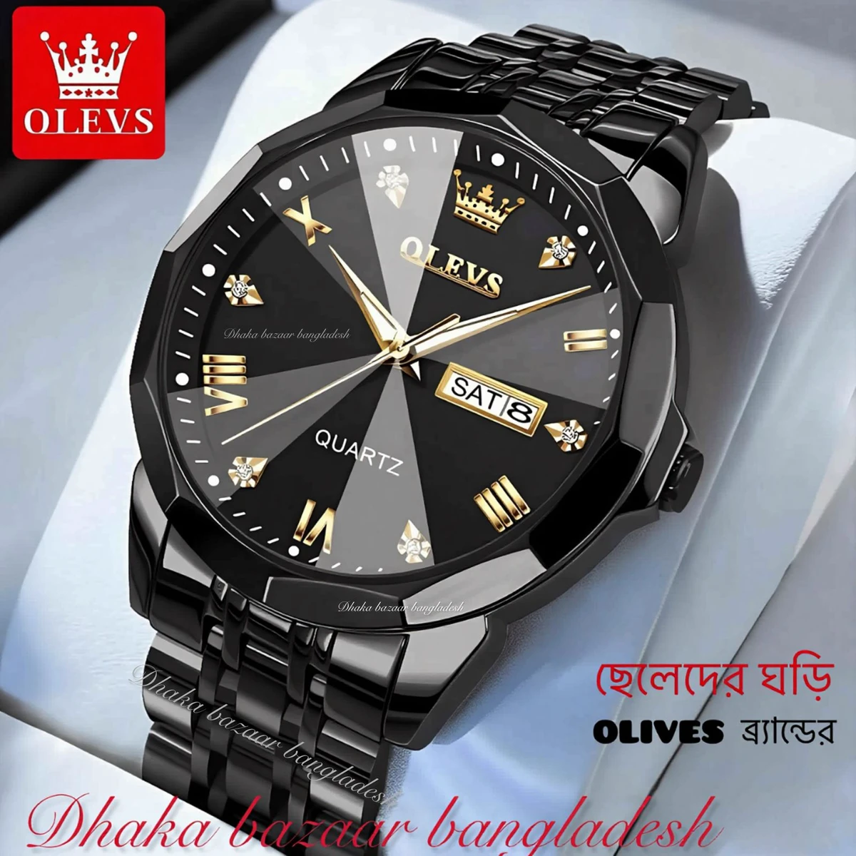 MAXZ OLIVES MAN নতুন ডিজাইনের পুরুষদের জন্য ঘড়ি BLACK