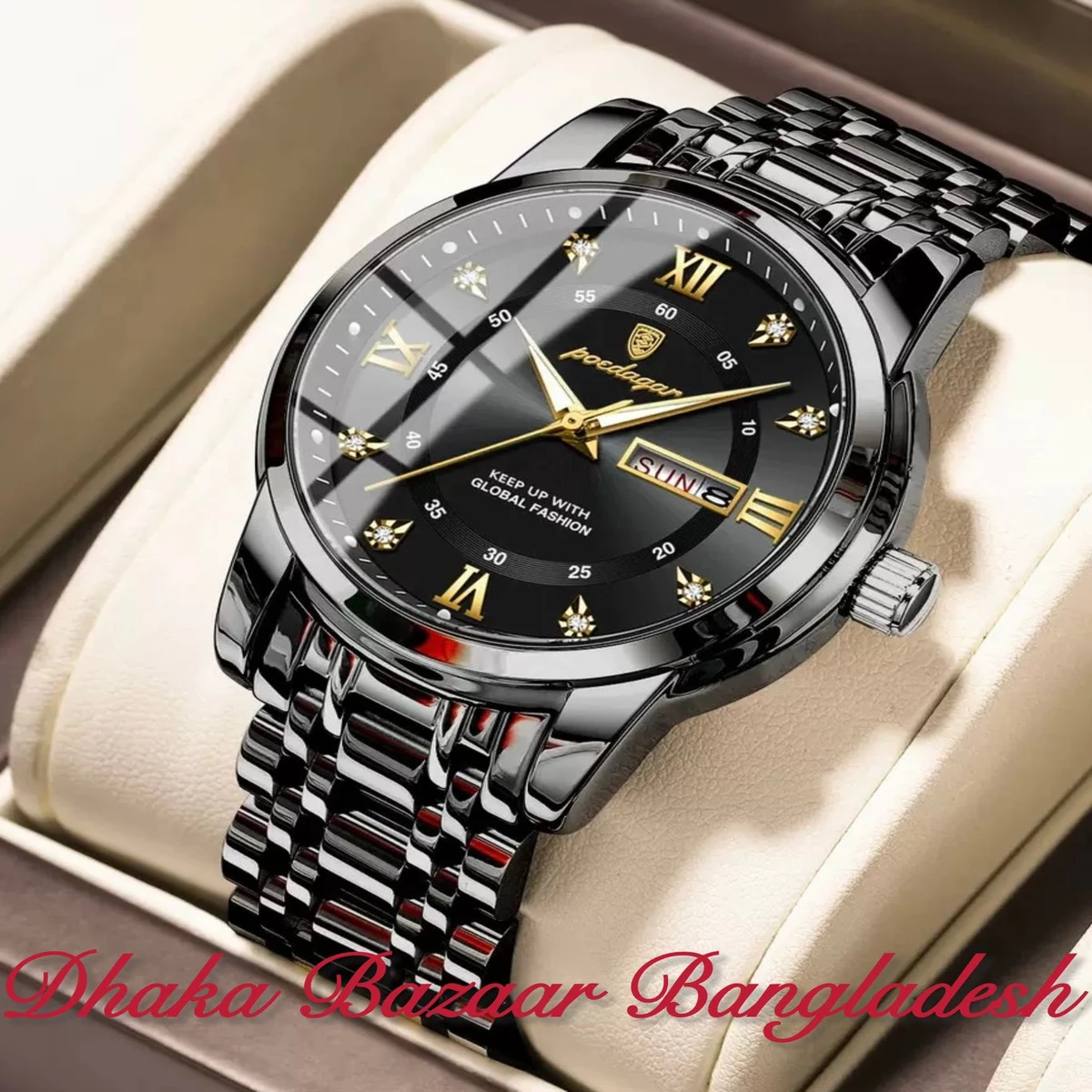 PEODAGOR 657 PREMUIM  নতুন ডিজাইনের পুরুষদের জন্য ঘড়ি BLACK