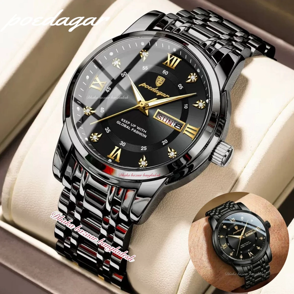 PEODAGOR 657 PREMUIM  নতুন ডিজাইনের পুরুষদের জন্য ঘড়ি BLACK