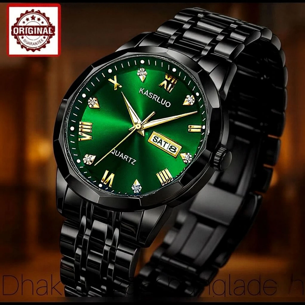 KAS MAN নতুন ডিজাইনের পুরুষদের জন্য ঘড়ি BLACK GREEN