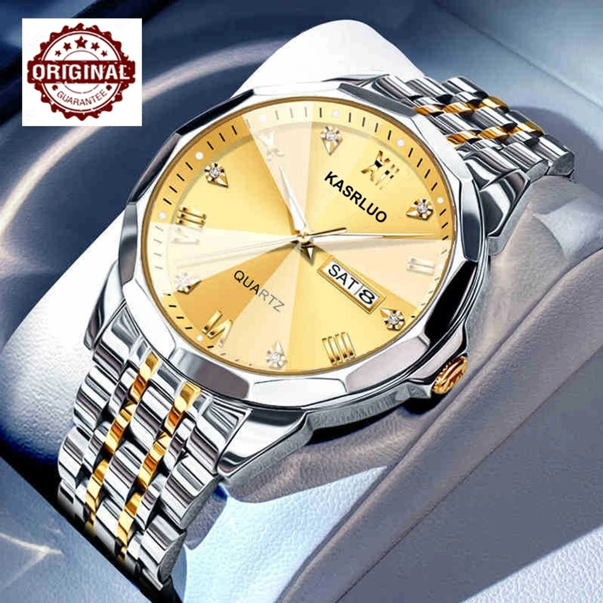 KAS MAN নতুন ডিজাইনের পুরুষদের জন্য ঘড়ি SILVER GOLDEN GOLDEN