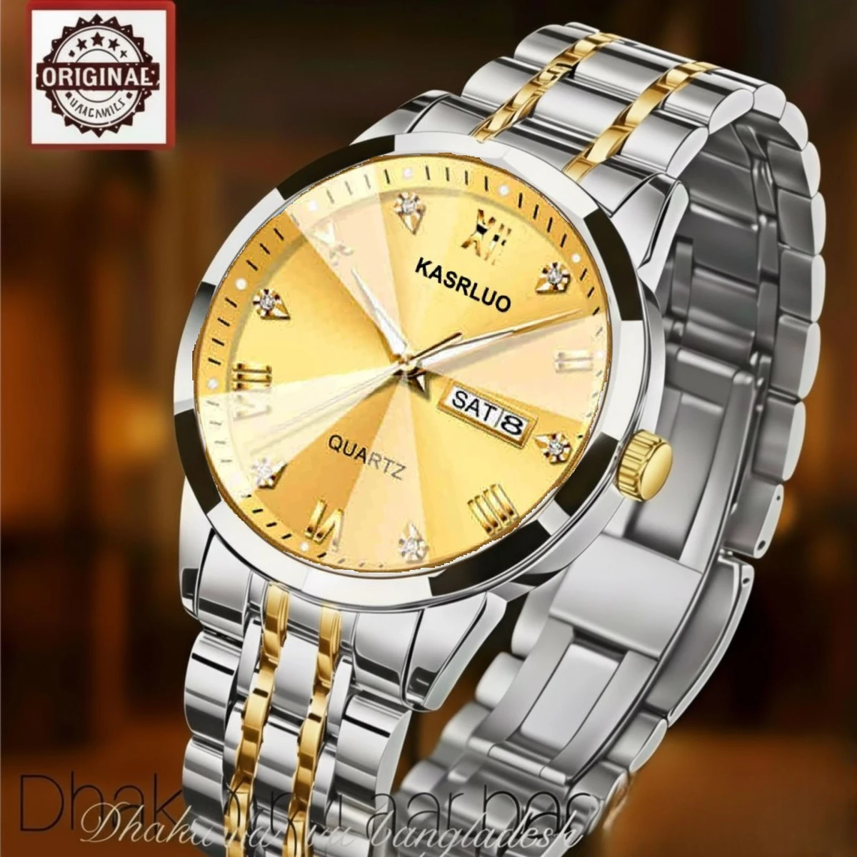 KAS MAN নতুন ডিজাইনের পুরুষদের জন্য ঘড়ি SILVER GOLDEN GOLDEN