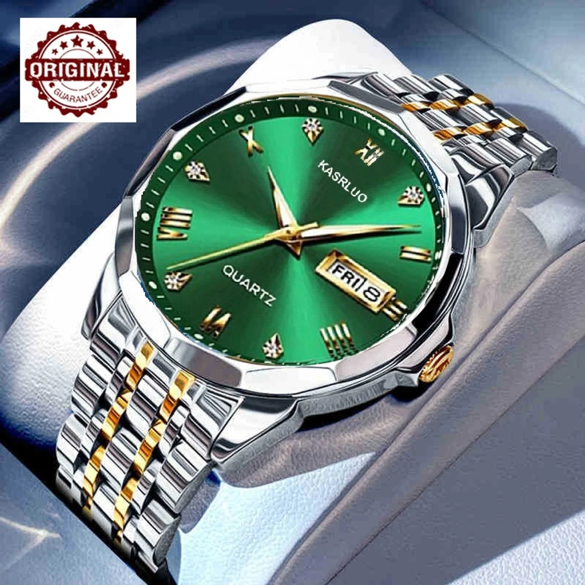 KAS MAN নতুন ডিজাইনের পুরুষদের জন্য ঘড়ি SILVER GOLDEN GREEN