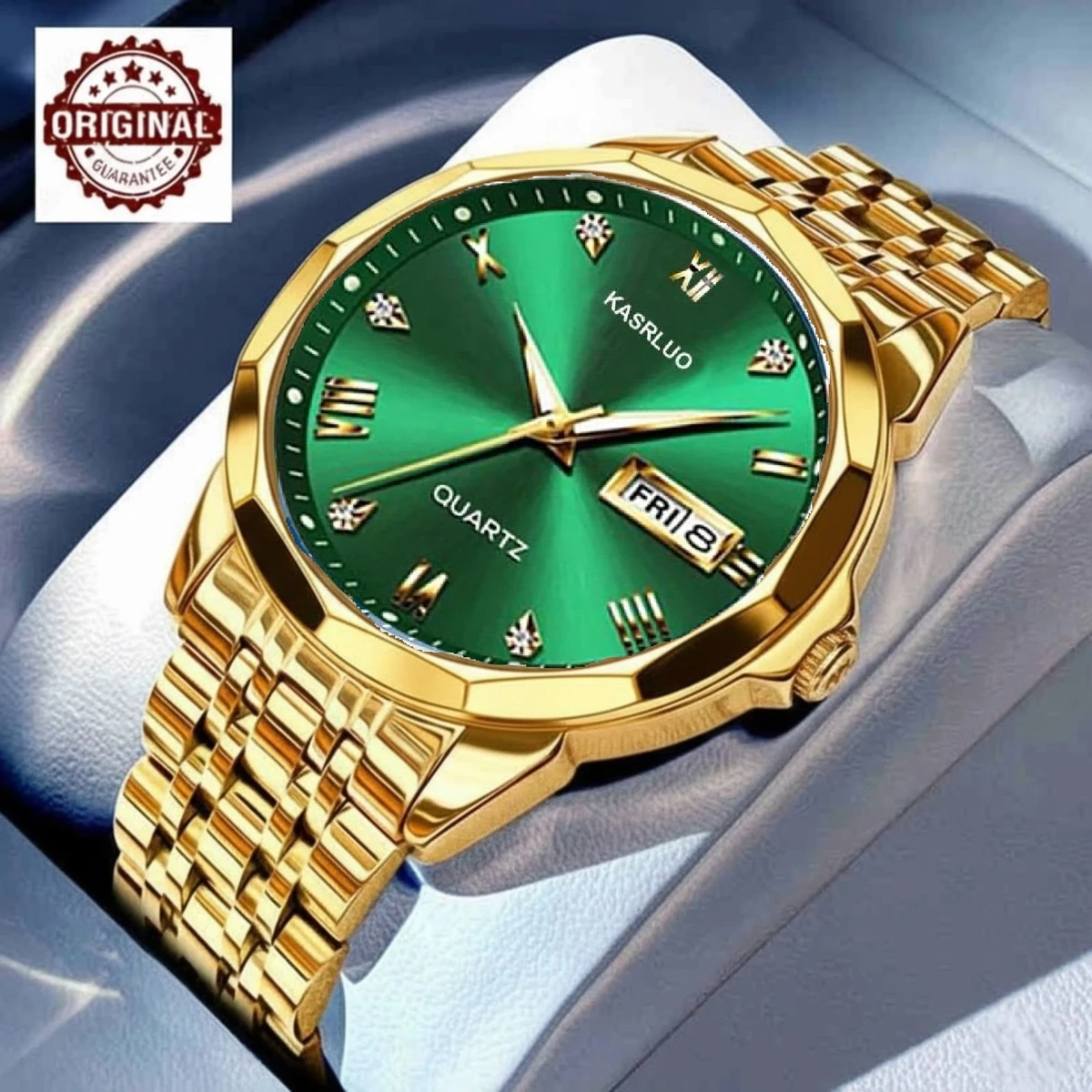 KAS MAN নতুন ডিজাইনের পুরুষদের জন্য ঘড়ি GOLDEN GREEN