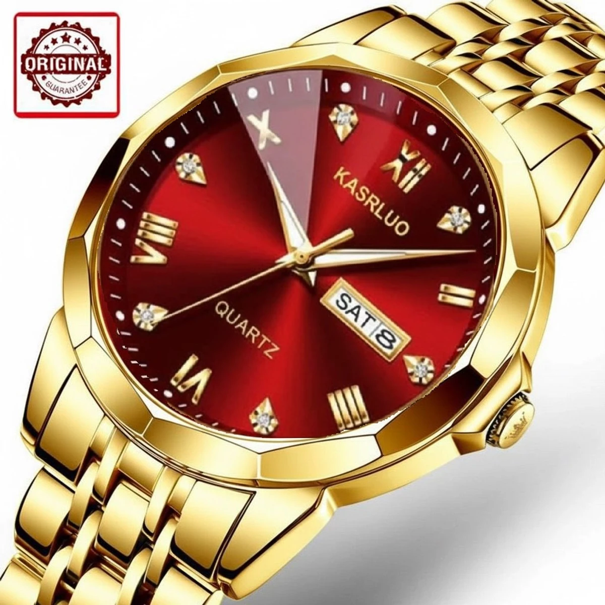 KAS MAN নতুন ডিজাইনের পুরুষদের জন্য ঘড়ি GOLDEN RED