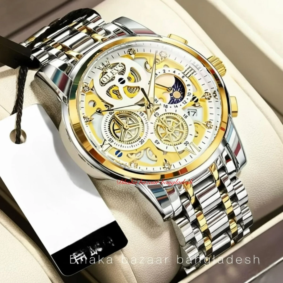 3352 OliveZ নতুন ডিজাইনের পুরুষদের জন্য ঘড়ি WHITE