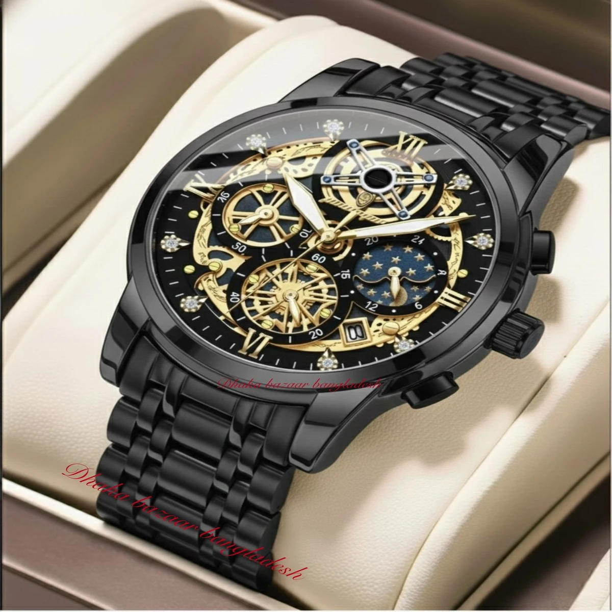 PRE PRO 754 পুরুষের জন্য নন মেকানিক্যাল ঘড়ি BLACK