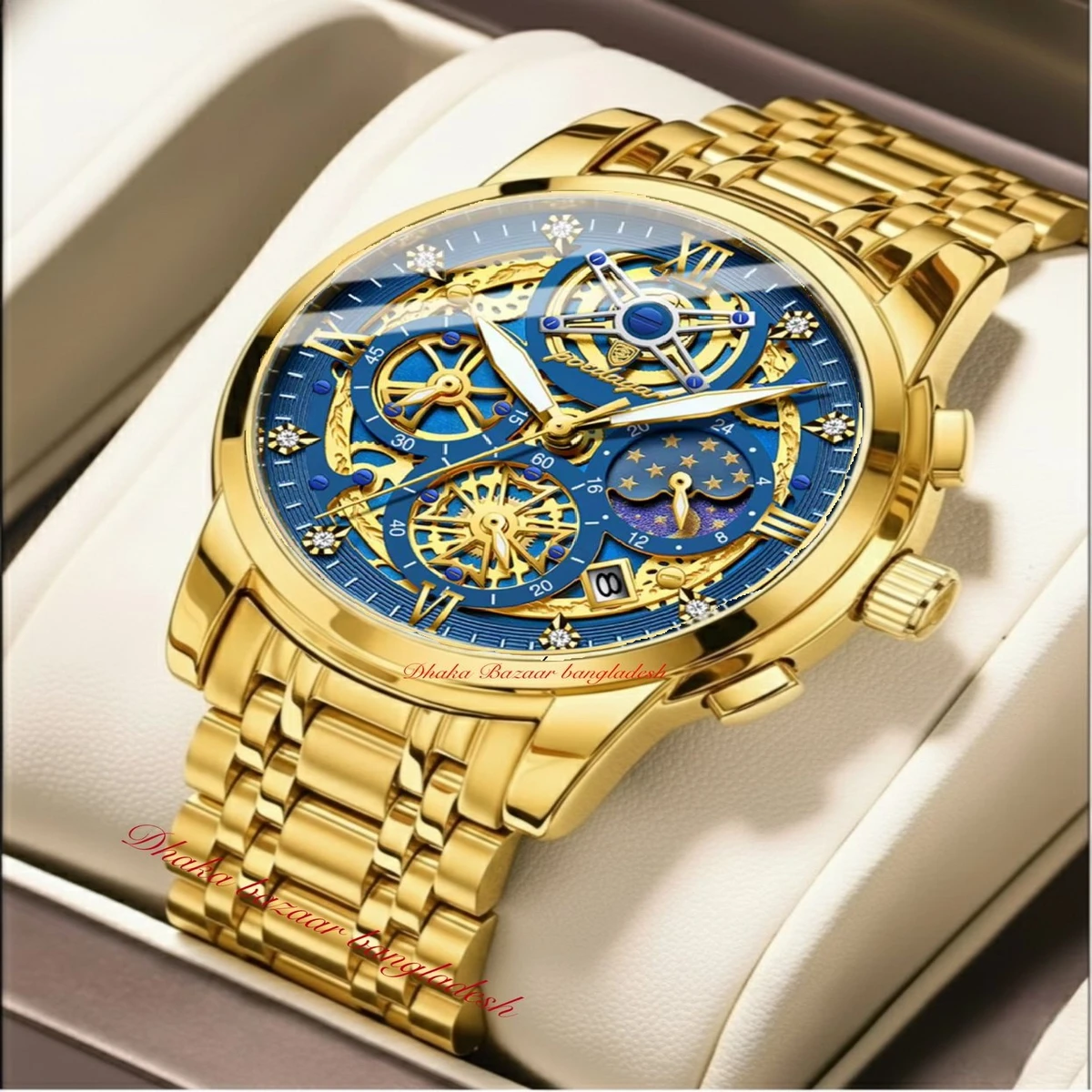 PRE PRO 754 পুরুষের জন্য নন মেকানিক্যাল ঘড়ি GOLDEN BLUE