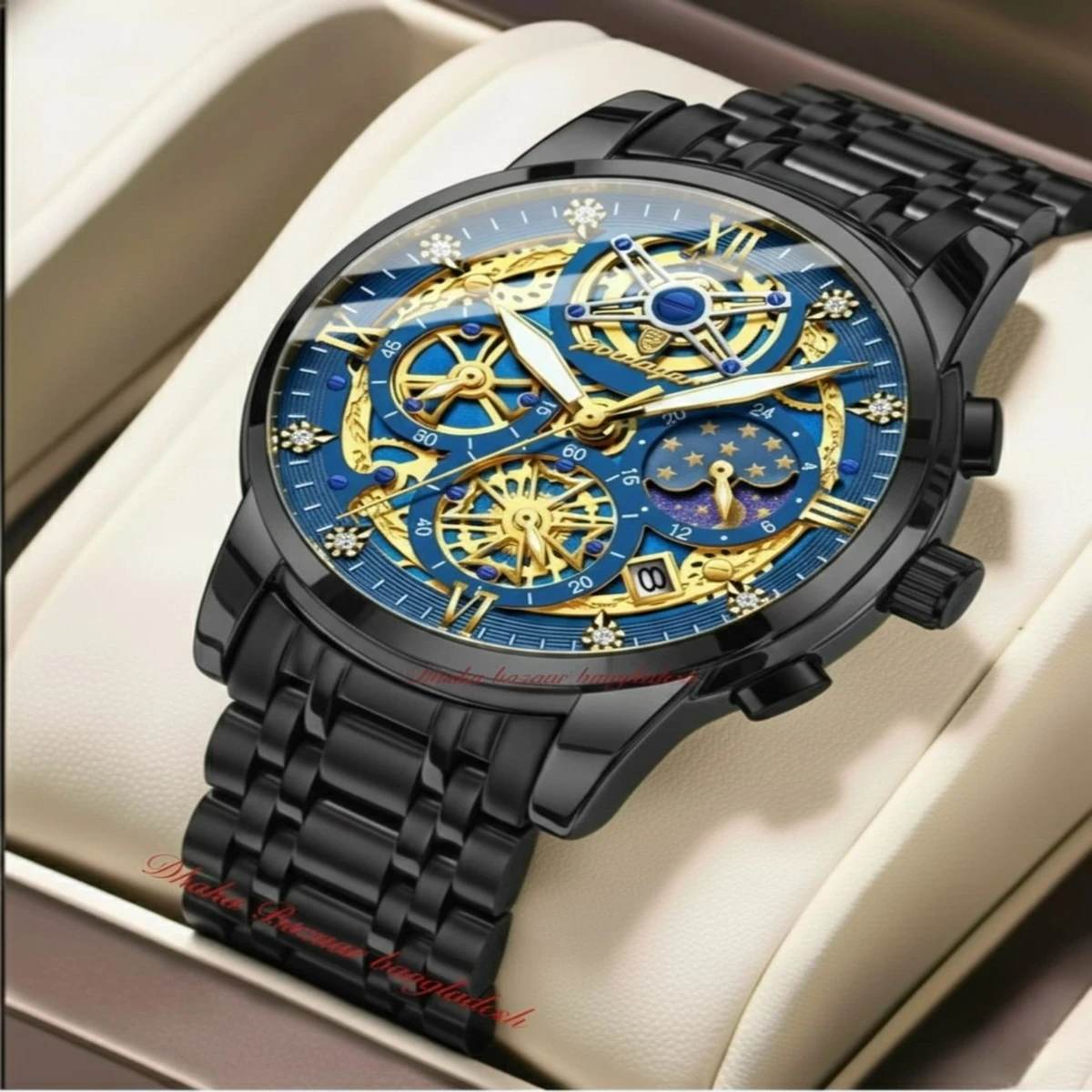 PRE PRO  754 পুরুষের জন্য নন মেকানিক্যাল ঘড়ি BLACK BLUE