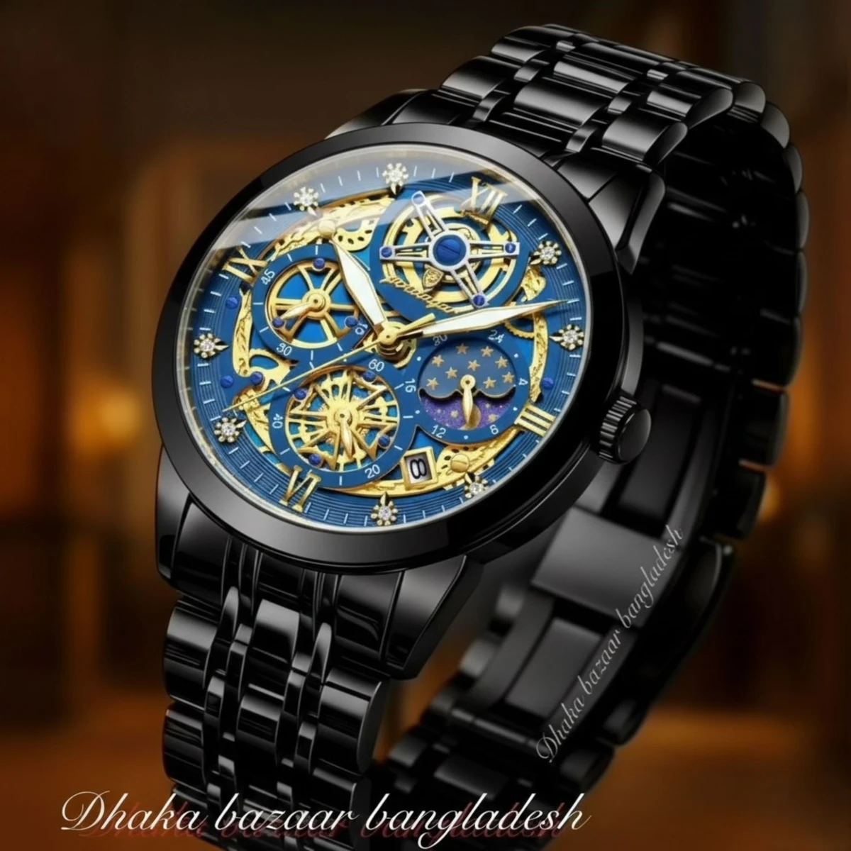 PRE PRO  754 পুরুষের জন্য নন মেকানিক্যাল ঘড়ি BLACK BLUE