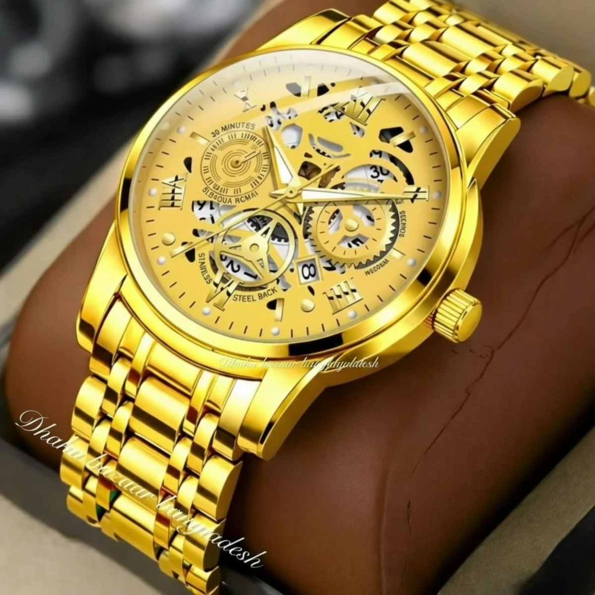 পুরুষের জন্য 2200A BACK নন মেকানিক্যাল ওয়াটার প্রুফ ঘড়ি GOLDEN