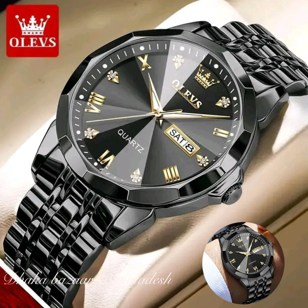 OliveZ 221 নতুন ডিজাইনের পুরুষদের জন্য ঘড়ি BLACK