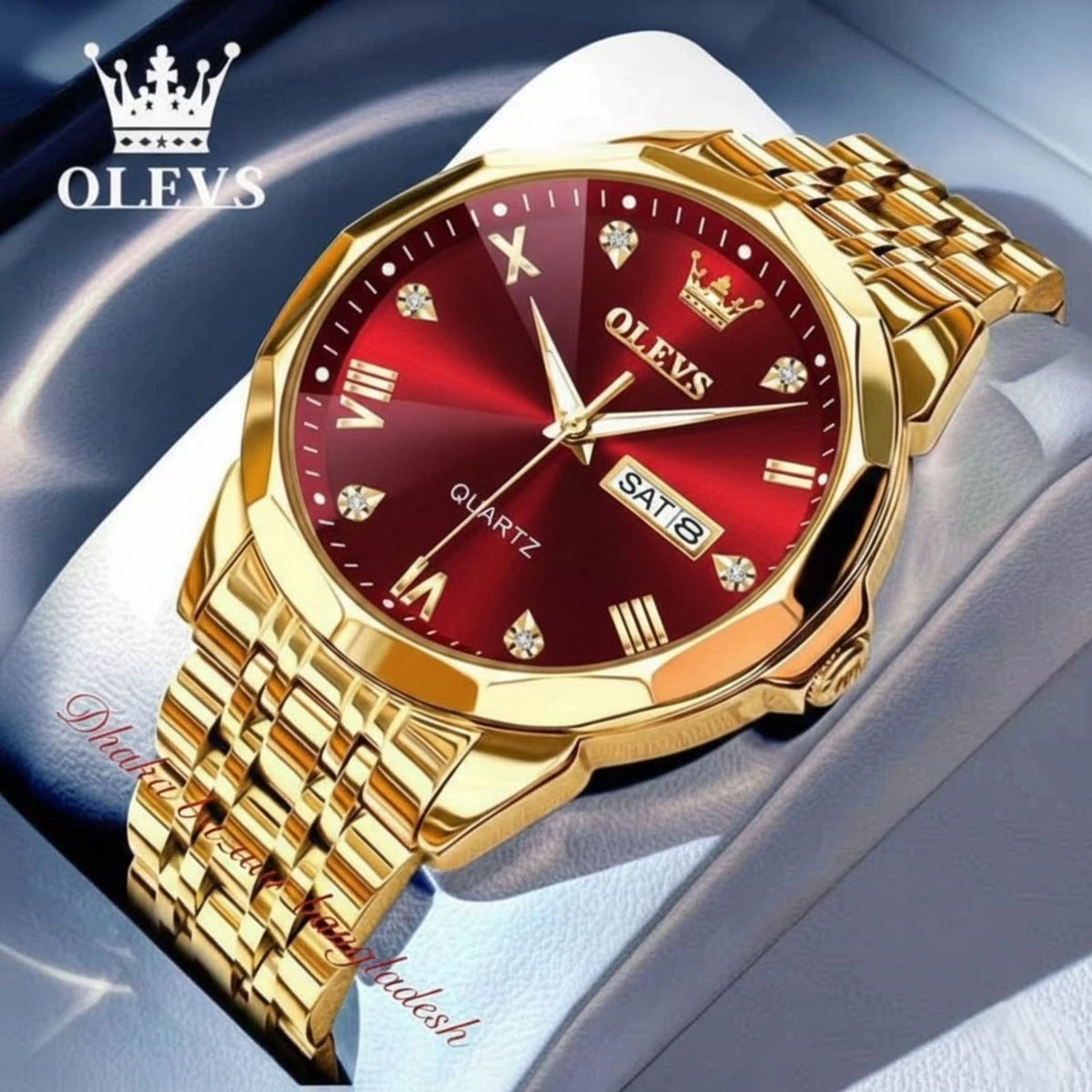 OliveZ 221 নতুন ডিজাইনের পুরুষদের জন্য ঘড়ি GOLDEN RED