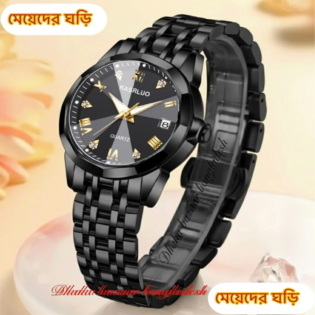 WOMAN KASARUL নতুন ডিজাইনের মেয়েদের জন্য ঘড়ি BLACK