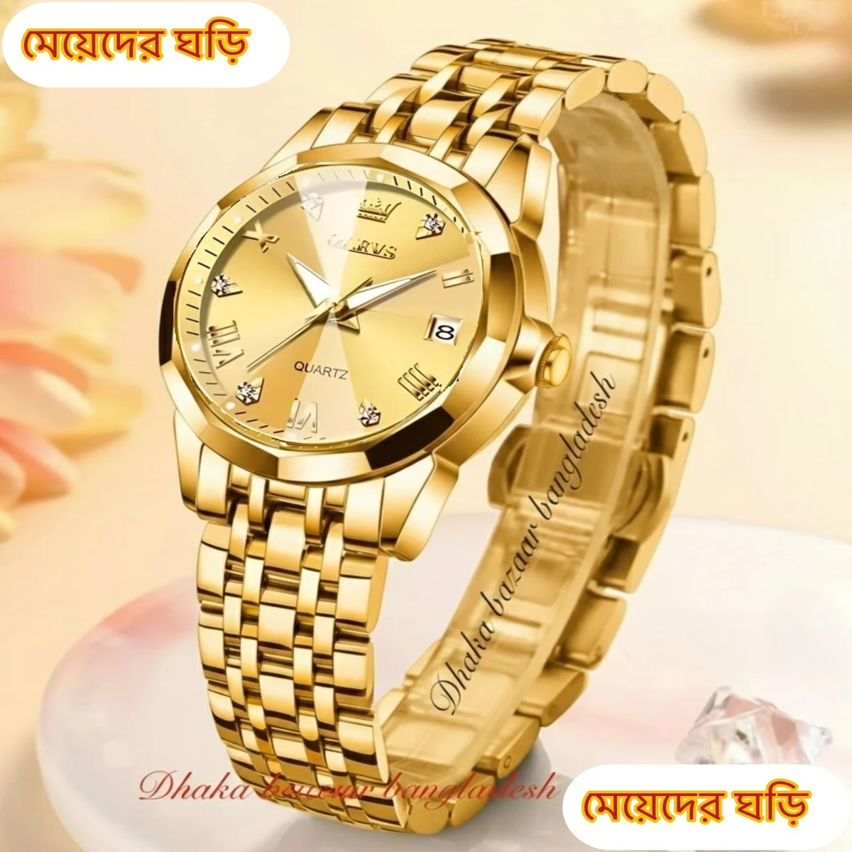 WOMAN OLIVES 81999 নতুন ডিজাইনের মেয়েদের জন্য ঘড়ি GOLDEN