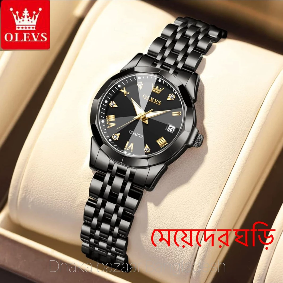 WOMAN OLIVES 81999 নতুন ডিজাইনের মেয়েদের জন্য ঘড়ি  BLACK