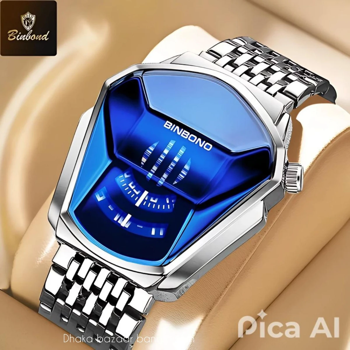 BINBOND SQUIRE নতুন ডিজাইনের পুরুষদের জন্য ঘড়ি SILVER BLUE