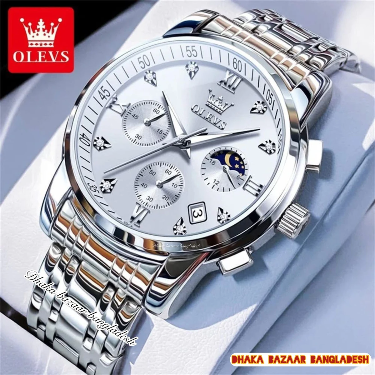 OLIVESZ 2200 নতুন ডিজাইনের পুরুষদের জন্য ঘড়ি WHITE