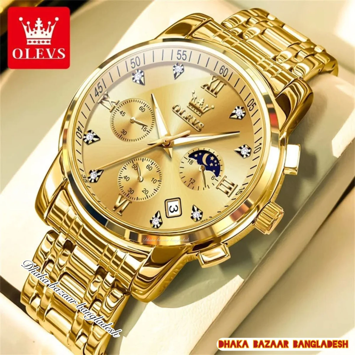 OLIVESZ 2200 নতুন ডিজাইনের পুরুষদের জন্য ঘড়ি GOLDEN