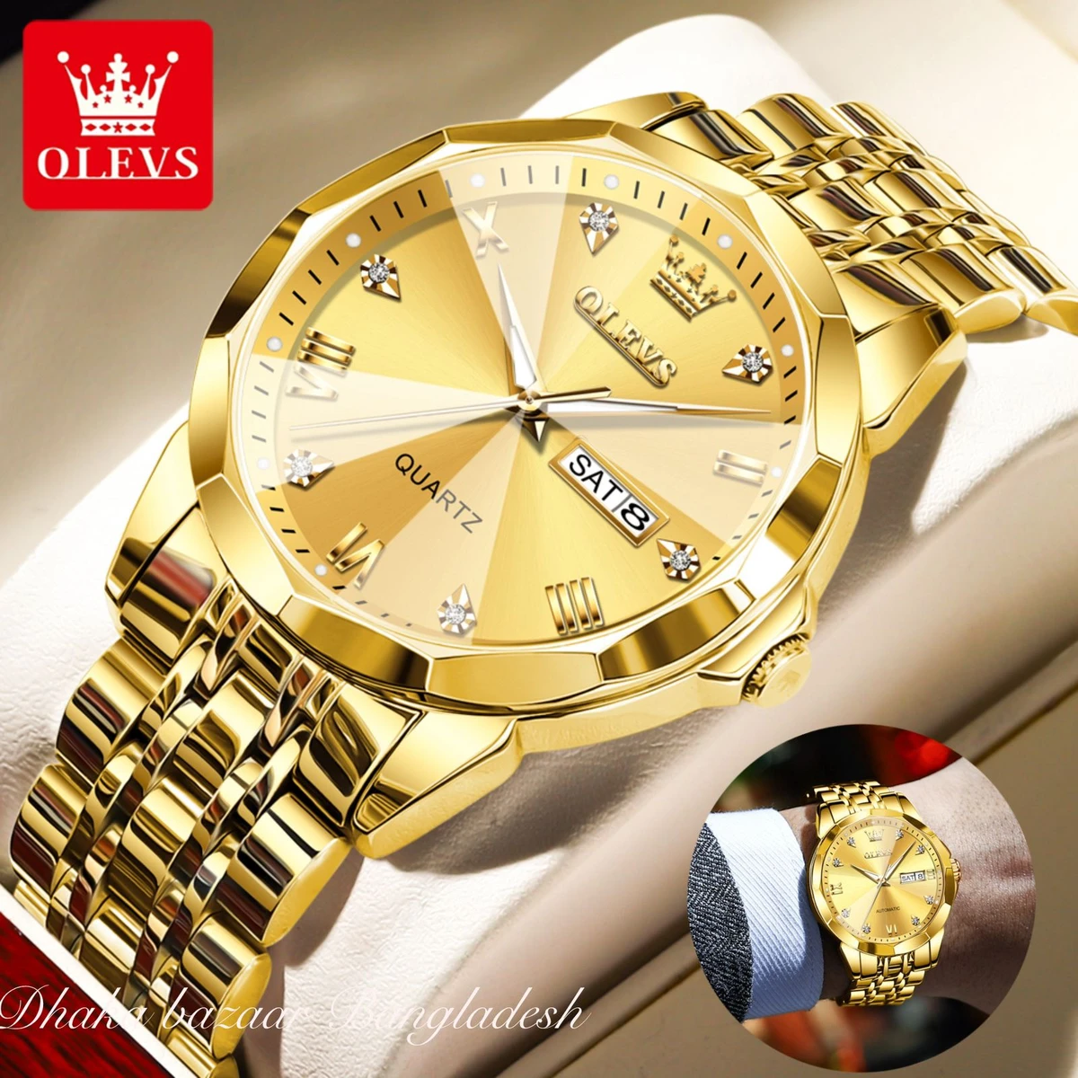 OliveZ নতুন ডিজাইনের পুরুষদের জন্য ঘড়ি GOLDEN