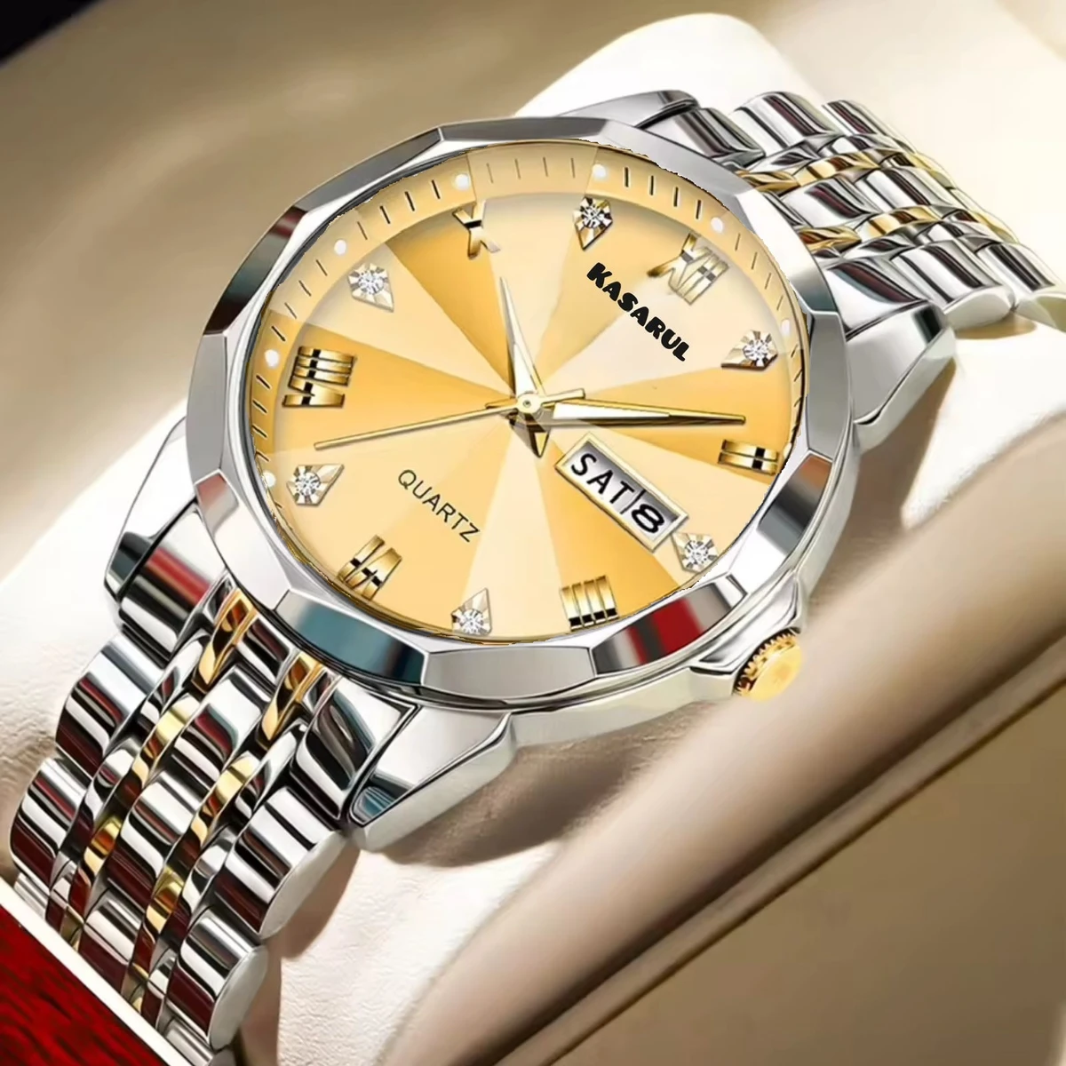 KAS MAN নতুন ডিজাইনের পুরুষদের জন্য ঘড়ি  SILVER GOLDEN GOLDEN