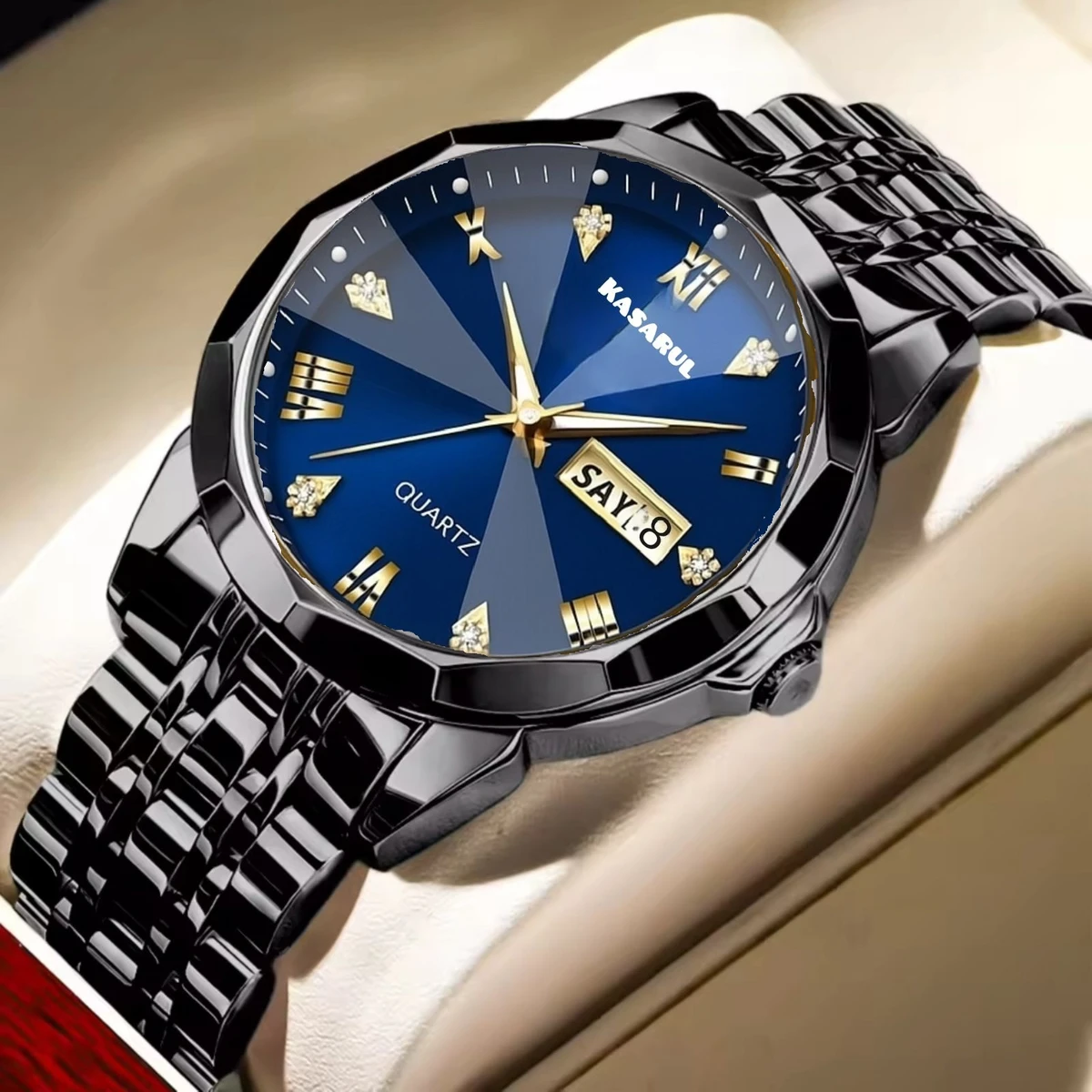 KAS MAN নতুন ডিজাইনের পুরুষদের জন্য ঘড়ি BLACK BLUE