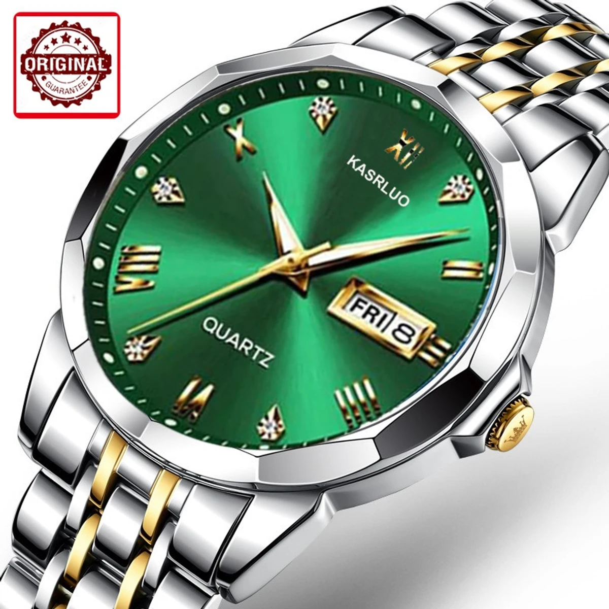 KAS MAN নতুন ডিজাইনের পুরুষদের জন্য ঘড়ি SILVER GOLDEN GREEN
