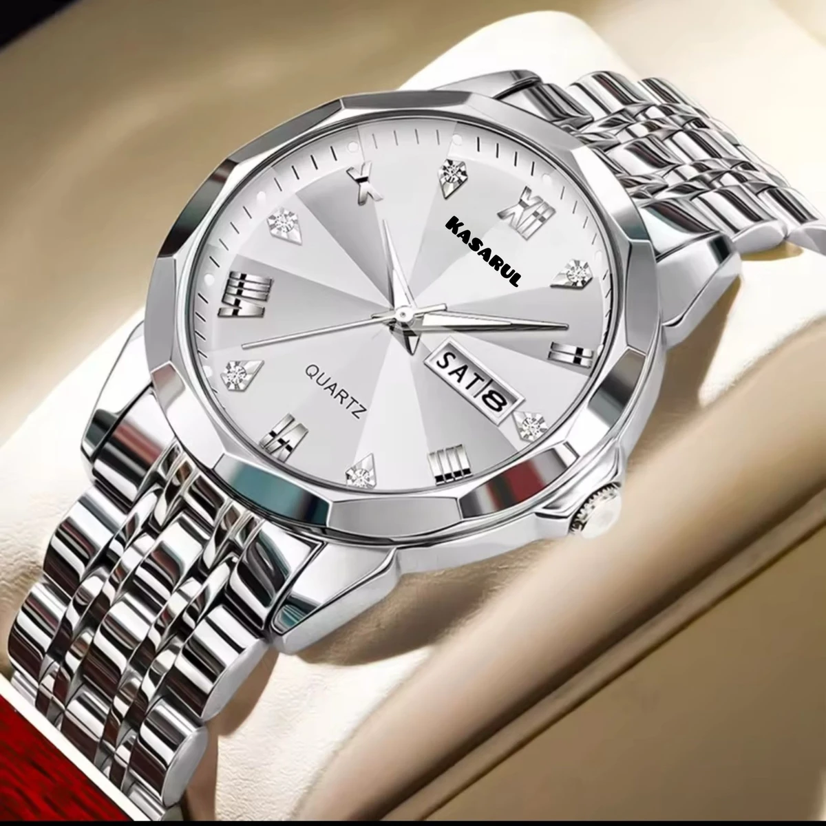 KAS MAN নতুন ডিজাইনের পুরুষদের জন্য ঘড়ি WHITE