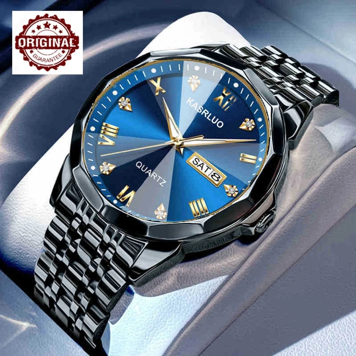 KAS MAN নতুন ডিজাইনের পুরুষদের জন্য ঘড়ি BLACK BLUE